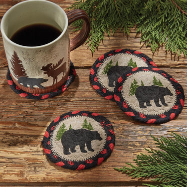 Black Bear Braided Coasters Set Of 4 - Park Designs - The Fox Decor